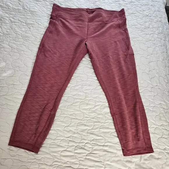 LIke New Lululemon Invigorate HR Leggings Heather Mulled Wine Sz 20 - Picture 4 of 10